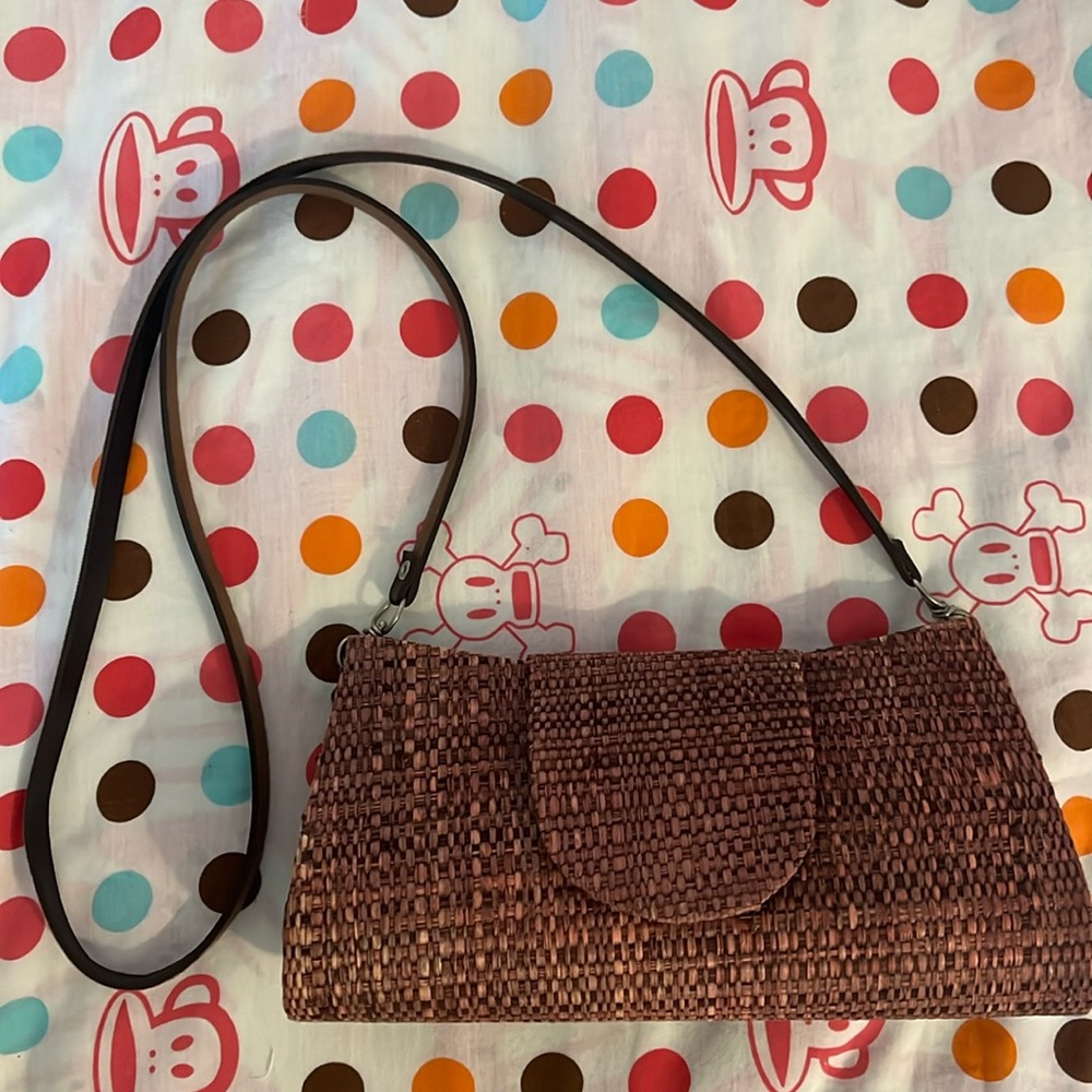 Brown Woven Shoulder Bag